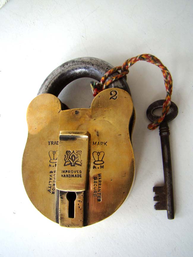 A large brass Victorian Padlock circa 1875